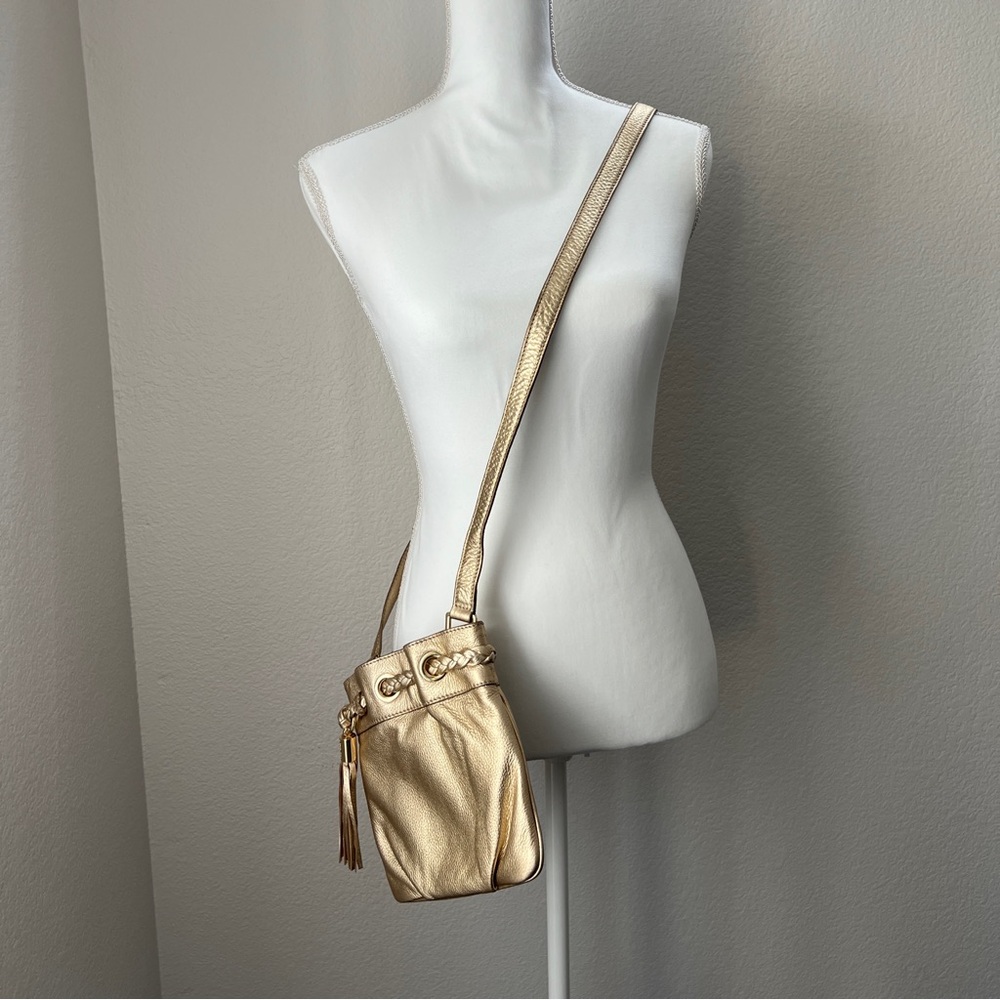 Michael Kors Gold Leather Crossbody Bag